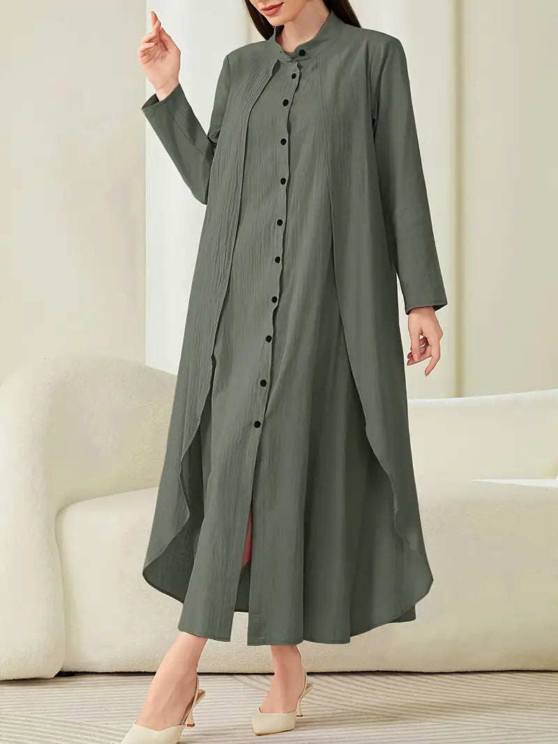 عباية نسائية أنيقة بتصميم أزرار أمامية من Shein