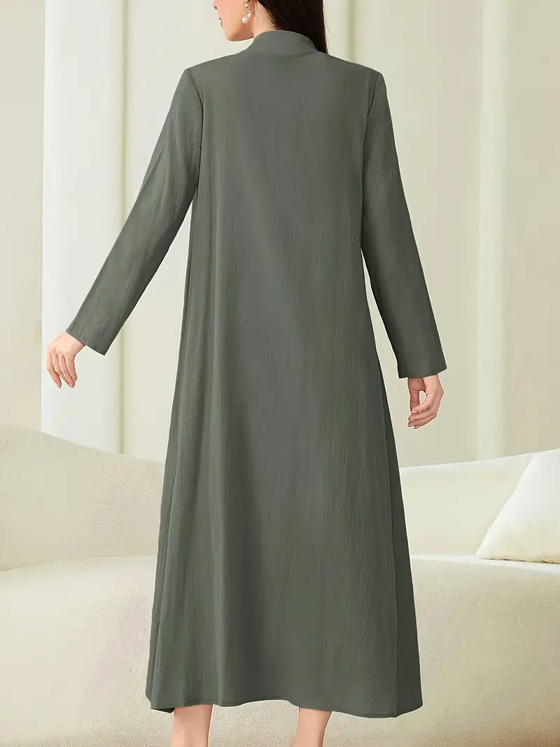 عباية نسائية أنيقة بتصميم أزرار أمامية من Shein