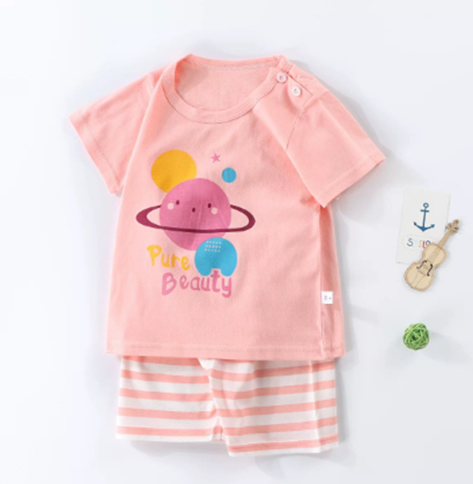 طقم أطفال قطعتين بطبعة كواكب من Shein