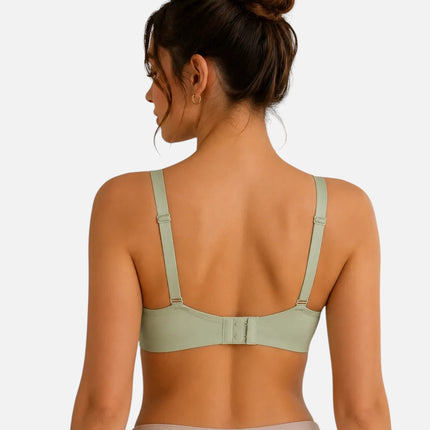 حمالة صدر Shopyneer للمقاسات الكبيرة باللون الأخضر الفاتح، تصميم مريح وداعم مع أشرطة قابلة للتعديل وإغلاق خلفي
